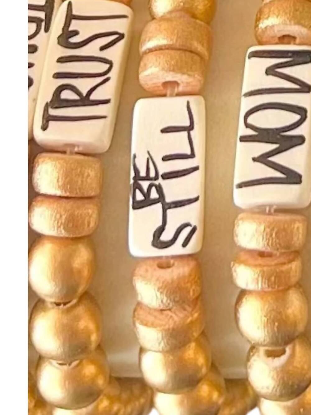 NEW AUDRA STYLE women's affirmation beaded bracelet in be still